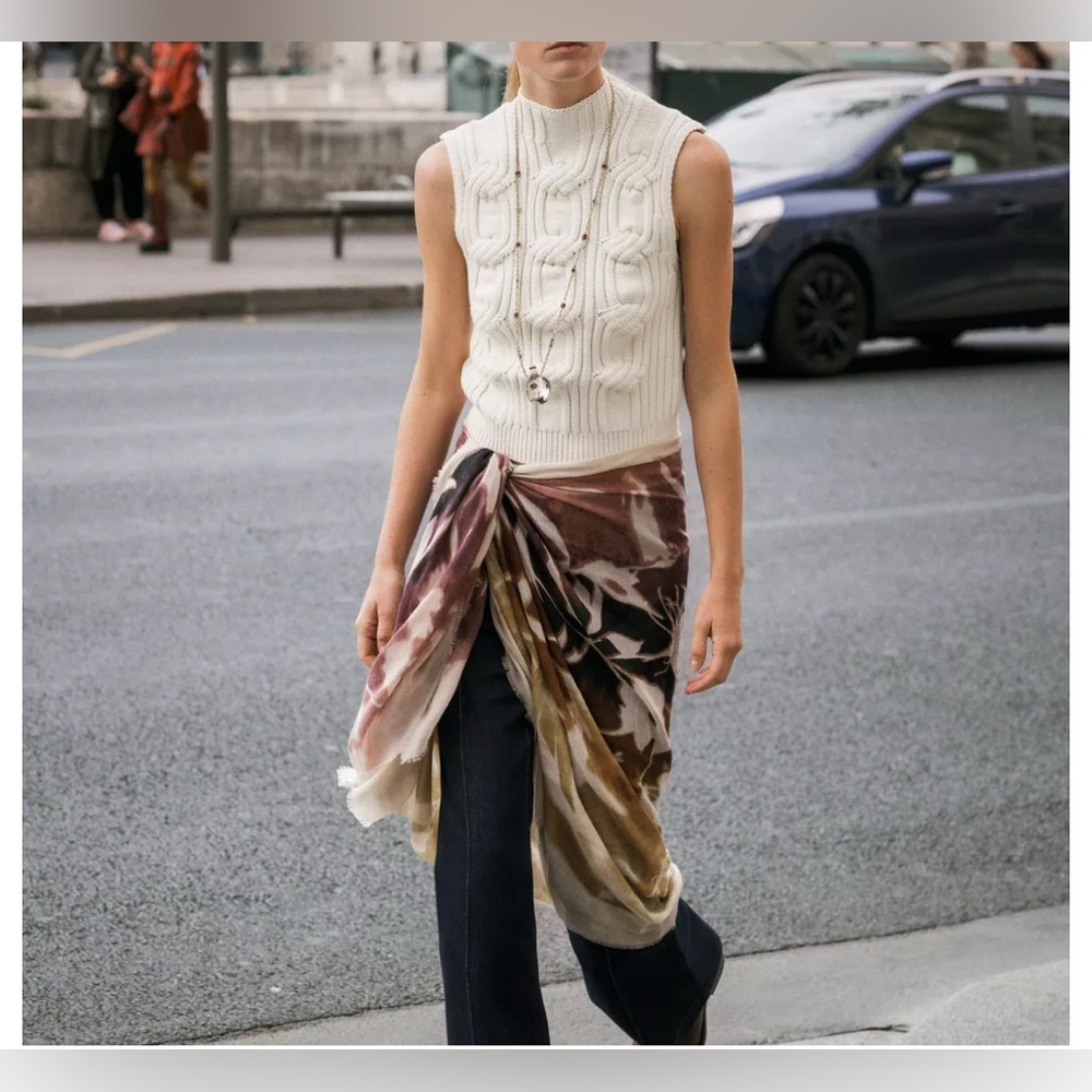 Zara CABLE KNIT‎ VEST - Picture 3 of 3